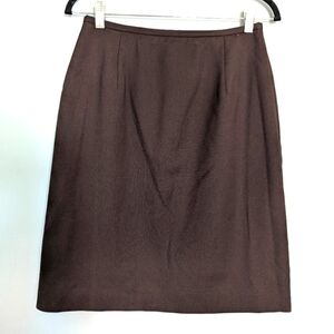 Lauren Ralph Lauren VTG Pure Worsted Wool Brown Pencil Skirt Size 10